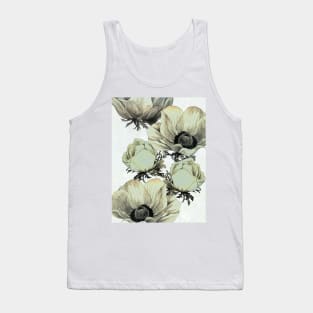 Anemone Flowers (White Background) Tank Top